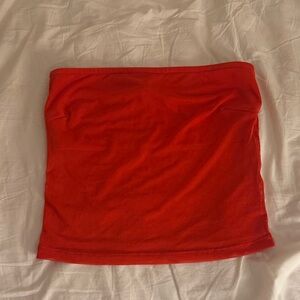 Edikted Red Strapless Mesh Top